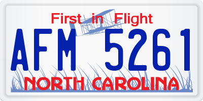 NC license plate AFM5261