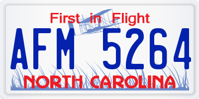 NC license plate AFM5264