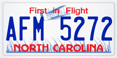 NC license plate AFM5272