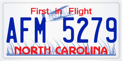 NC license plate AFM5279