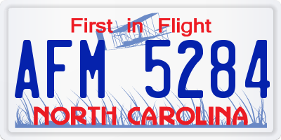 NC license plate AFM5284