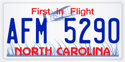 NC license plate AFM5290