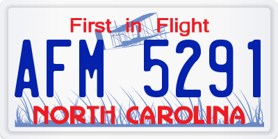 NC license plate AFM5291