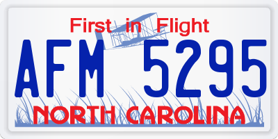 NC license plate AFM5295