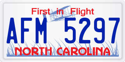NC license plate AFM5297