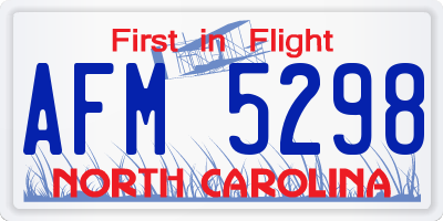 NC license plate AFM5298