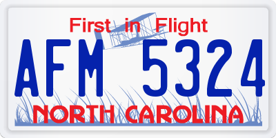 NC license plate AFM5324