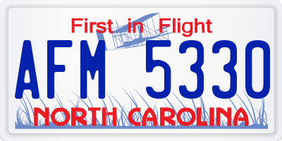 NC license plate AFM5330
