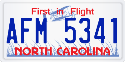 NC license plate AFM5341