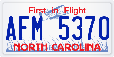 NC license plate AFM5370