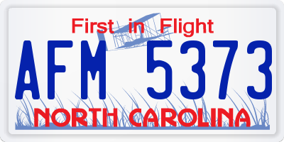 NC license plate AFM5373