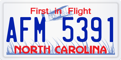 NC license plate AFM5391