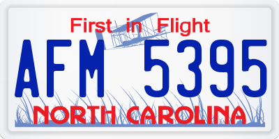 NC license plate AFM5395