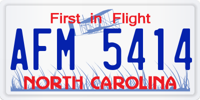 NC license plate AFM5414