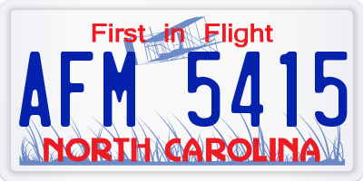 NC license plate AFM5415