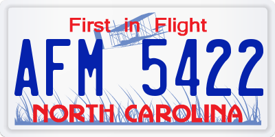 NC license plate AFM5422