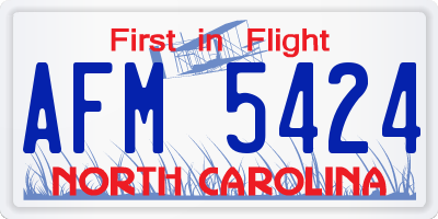 NC license plate AFM5424