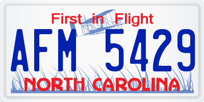 NC license plate AFM5429