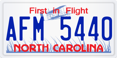 NC license plate AFM5440