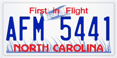 NC license plate AFM5441