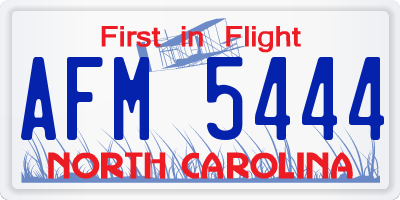 NC license plate AFM5444