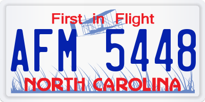 NC license plate AFM5448