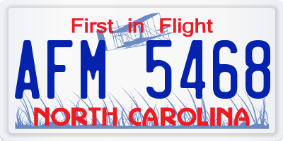 NC license plate AFM5468