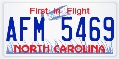 NC license plate AFM5469