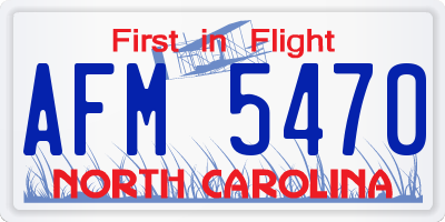 NC license plate AFM5470