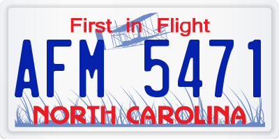 NC license plate AFM5471