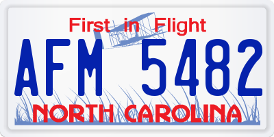 NC license plate AFM5482