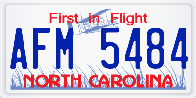 NC license plate AFM5484