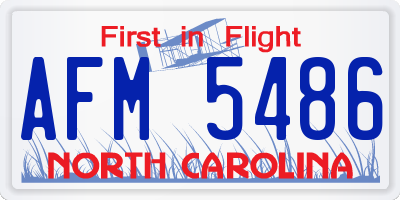 NC license plate AFM5486