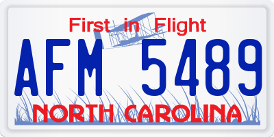 NC license plate AFM5489