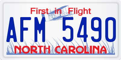 NC license plate AFM5490