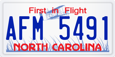 NC license plate AFM5491