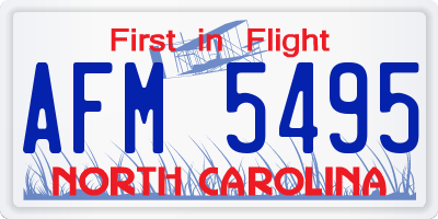 NC license plate AFM5495