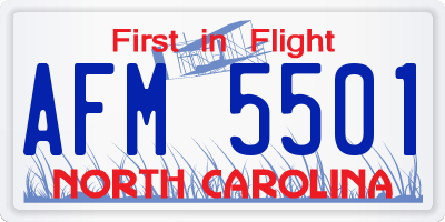 NC license plate AFM5501