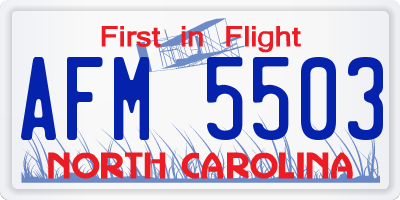 NC license plate AFM5503