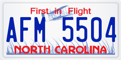 NC license plate AFM5504