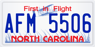 NC license plate AFM5506