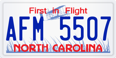 NC license plate AFM5507