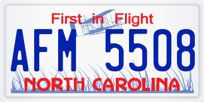 NC license plate AFM5508