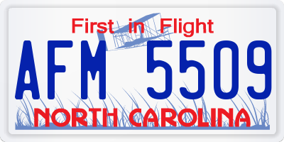 NC license plate AFM5509