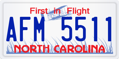 NC license plate AFM5511
