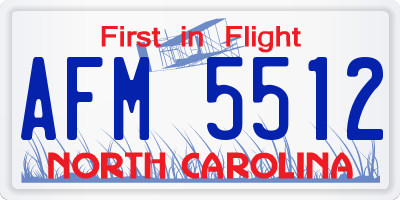 NC license plate AFM5512