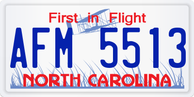 NC license plate AFM5513
