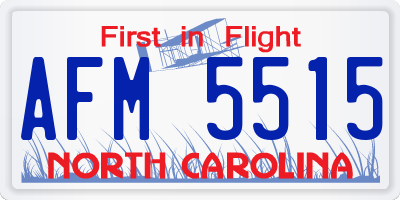 NC license plate AFM5515