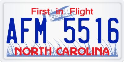 NC license plate AFM5516