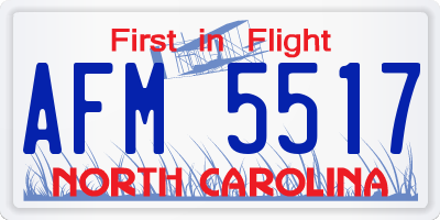 NC license plate AFM5517
